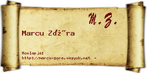 Marcu Zóra névjegykártya